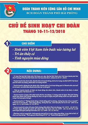 Tài liệu sinh hoạt chi đoàn và công tác giáo dục đoàn viên, thanh niên trong tháng 10-11-12/2018